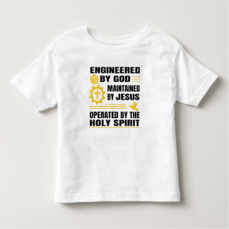 Camiseta Infantil Engineered by God, Maintained by Jesus, 