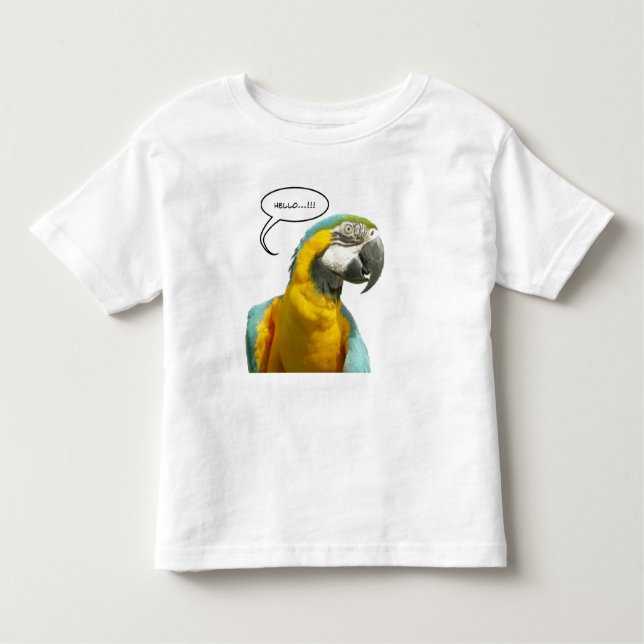 Camiseta Infantil Engraçado Conversar a t-shirt do papagaio Toddler (Frente)