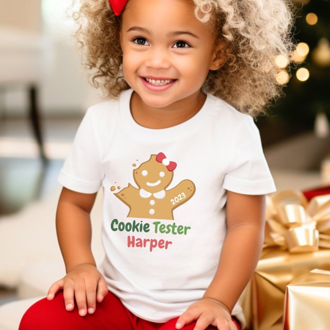 Camiseta Infantil Engraçado Cookie Tester Holiday Baking Todd (Criador carregado)