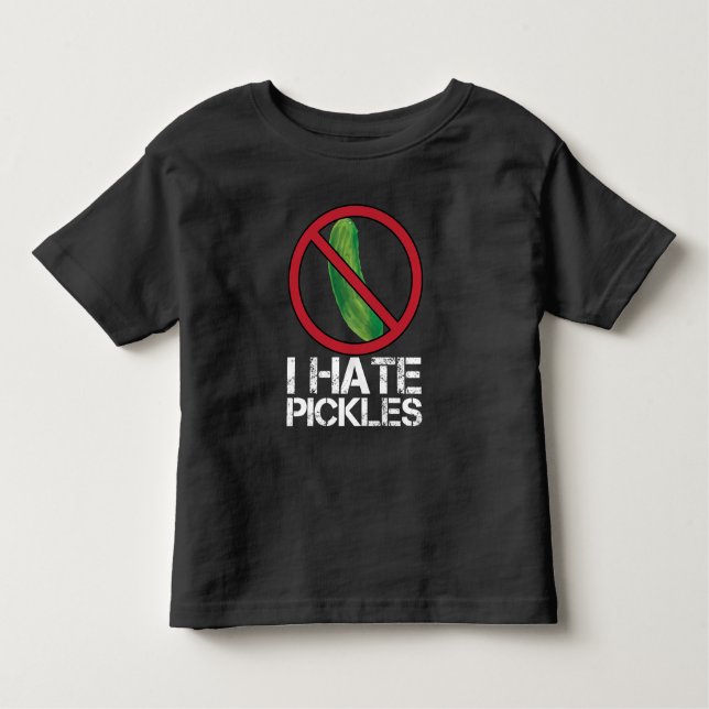 Camiseta Infantil Engraçado Dill Cucumber Humor Eu Odeio Picles (Frente)