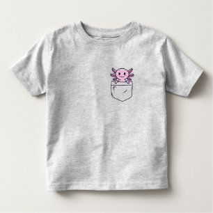 Camiseta Infantil Engraçado e engraçado Axolotl no bolso T-Shirt Cla