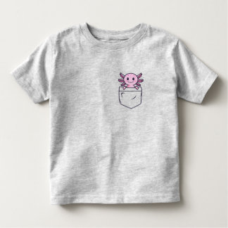 Camiseta Infantil Engraçado e Engraçado Axolotl no bolso T-Shirt Cla