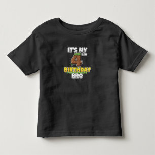 Camiseta Infantil Engraçado É Meu 4º Aniversário Irmão Vídeo Jogo Pi