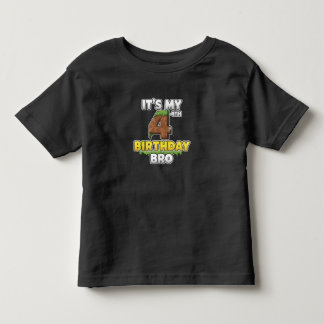 Camiseta Infantil Engraçado É Meu 4º Aniversário Irmão Vídeo Jogo Pi
