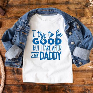 Camiseta Infantil Engraçado, eu tento ser bom... ... ... ... ... ...