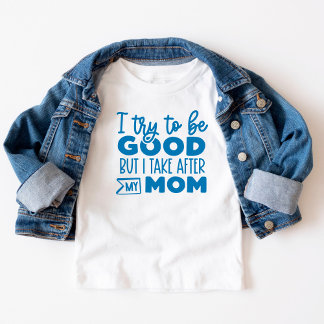 Camiseta Infantil Engraçado, eu tento ser bom.