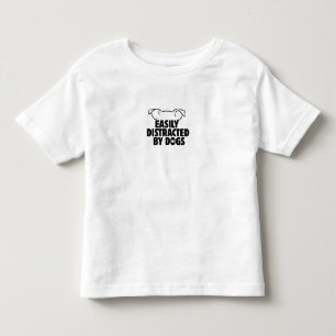 Camiseta Infantil engraçado Facilmente Distraído Por Cães, presente