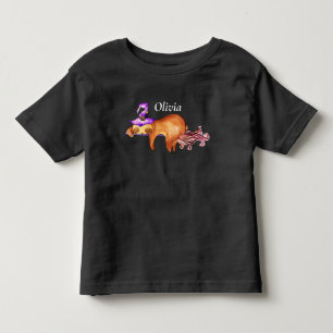 Camiseta Infantil Engraçado Flying Sloth Witch Toddler T-shirt