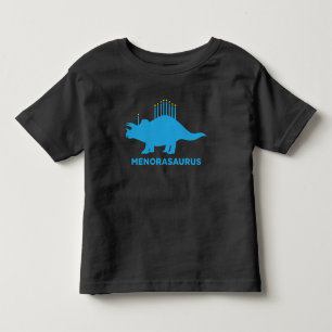 Camiseta Infantil Engraçado Hanukkah Menorasaurus Menorah Dinossauro