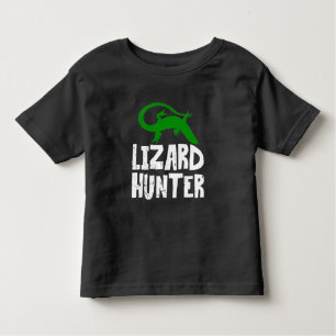Camiseta Infantil Engraçado Lizard Hunter Reptile amando o garoto