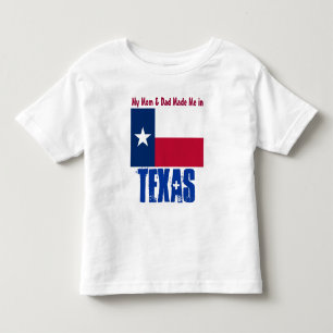 Camiseta Infantil Engraçado meus mamã e pai fizeram-me em Texas