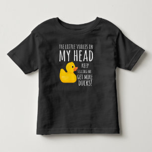 Camiseta Infantil Engraçado Pato de Borracha Vozes Pequenas na minh