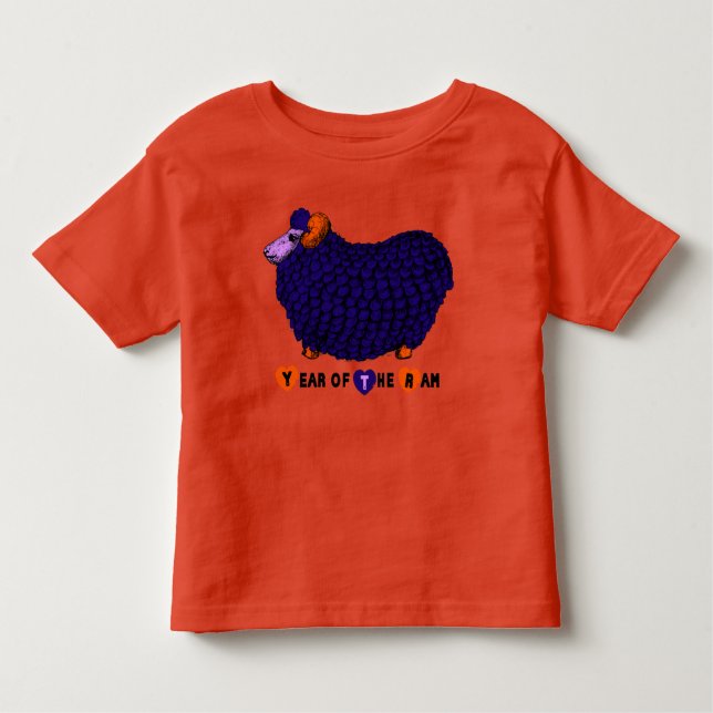Camiseta Infantil Engraçado Ram Chinês Ram Ano Zodiac Toddler T (Frente)