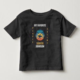 Camiseta Infantil Engraçado retro praia surfando texto com modelo t