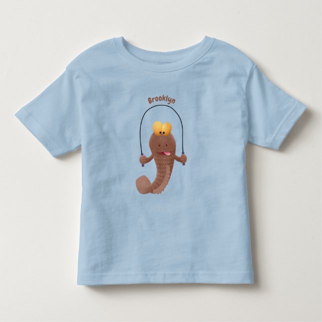 Camiseta Infantil Engraçado saltando desenho de peixe (Frente)