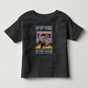 Camiseta Infantil Engraçado Salto Hip Wombat Music Lover com Fones d