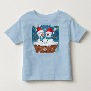Camiseta Infantil Engraçado Snowmen