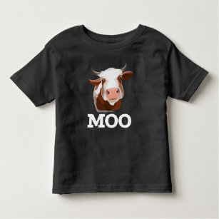 Camiseta Infantil Engraçado Vaca Moo Fazenda Humor Animal
