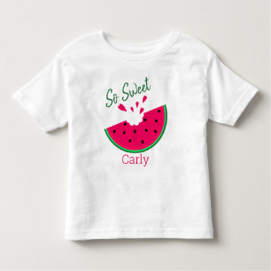 Camiseta Infantil Então, doce, personalizada melancia de corações fo