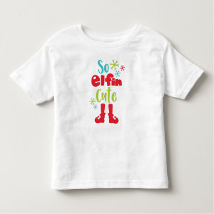 Camiseta Infantil Então, Elfin Fofo, Calçados Elf, Flocos de Neve, N