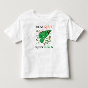 Camiseta Infantil Então irlandês meu fígado dói