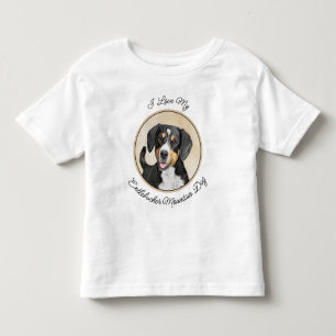 Camiseta Infantil Entlebucher Mountain Dog Pintura Original