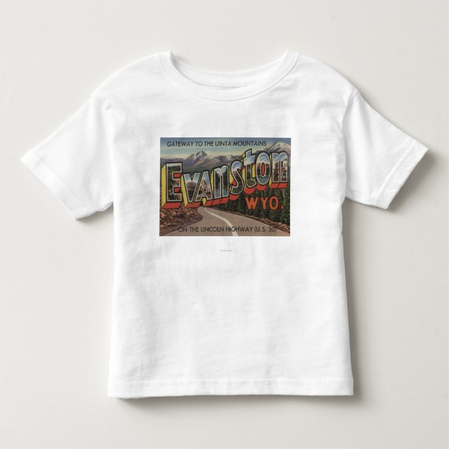 Camiseta Infantil Entrada às montanhas de Uinta - Evanston, WY (Frente)