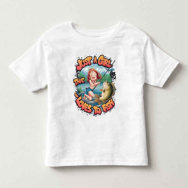 Camiseta Infantil Entusiasta de Pesca (Frente)