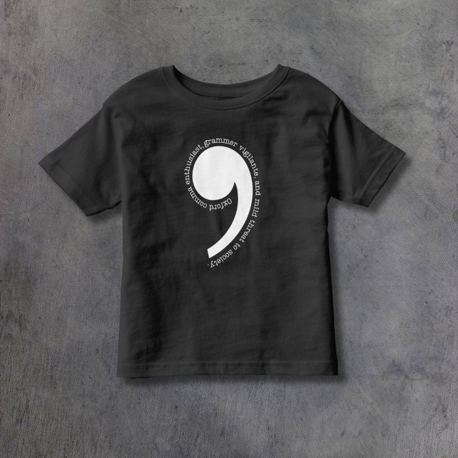 Camiseta Infantil Entusiasta do Oxford Comma (Criador carregado)