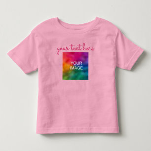 Camiseta Infantil Enviar foto adicionar texto rosa bebê estampa dupl