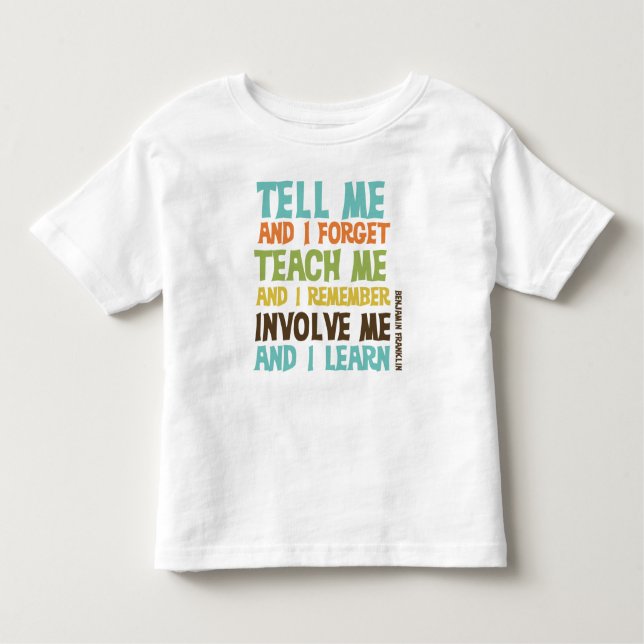 Camiseta Infantil Envolva-me uma citação inspiracional (Frente)
