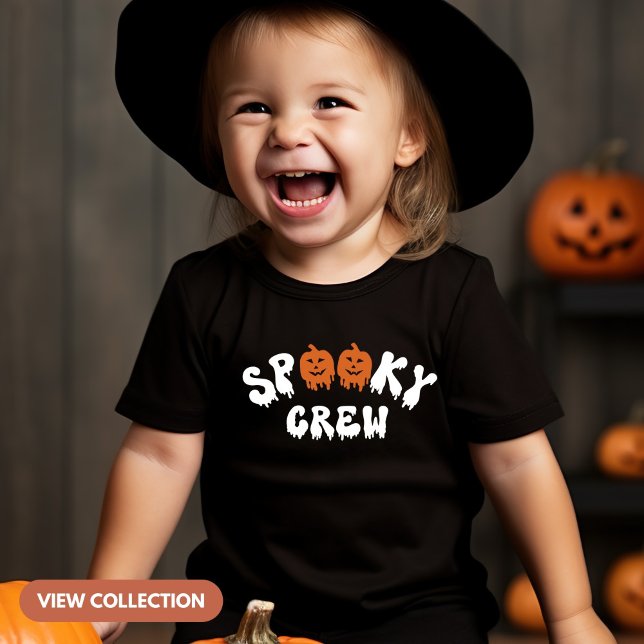 Camiseta Infantil Equipe Assustadora de Halloween Família Combinante (Criador carregado)