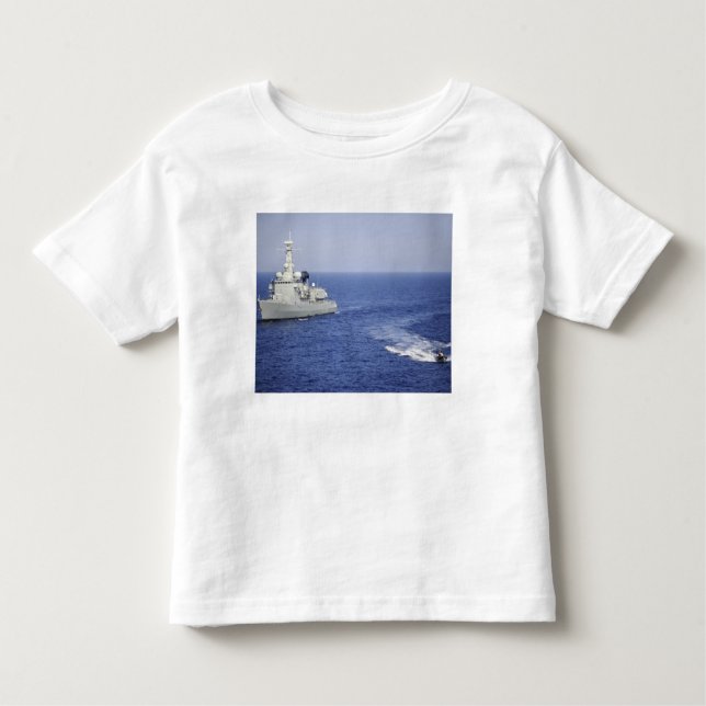 Camiseta Infantil Equipe de marinho portuguesa num barco insuflável (Frente)