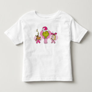 Camiseta Infantil Equipe do Grinch em Retrato Rosa de Dia dos Namora