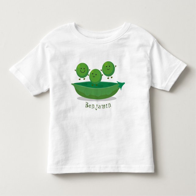 Camiseta Infantil Ervilhas de salto bonitas na ilustração de desenho (Frente)