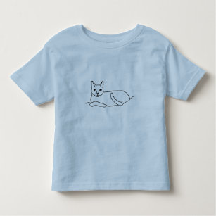 Camiseta Infantil Esboce o desenho da arte - colocação do gato,