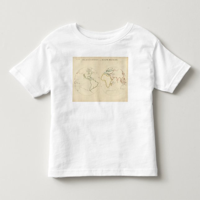 Camiseta Infantil Esboço 2 do mapa do mundo (Frente)
