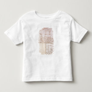 Camiseta Infantil Esboço arquitectónico de W.23r com notas