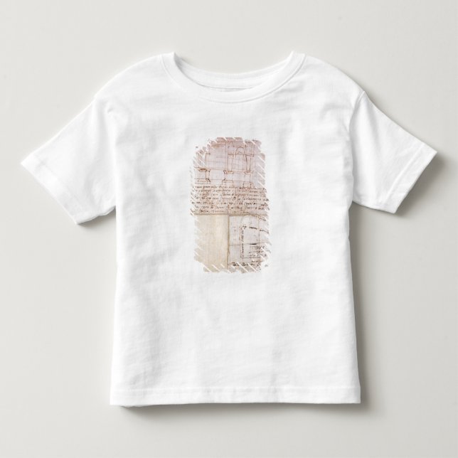 Camiseta Infantil Esboço arquitectónico de W.23r com notas (Frente)