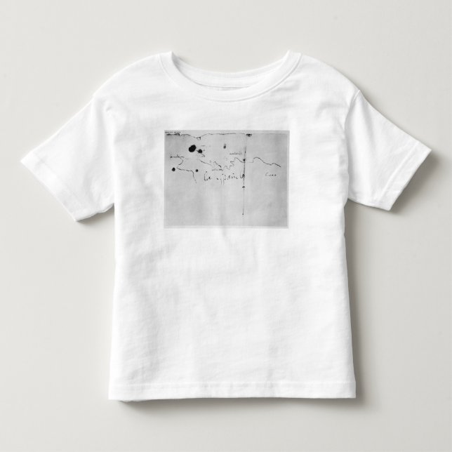 Camiseta Infantil Esboço da costa de Espanola, (Frente)