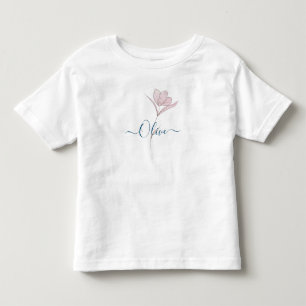 Camiseta Infantil Esboço Floral aquarela Personalizado