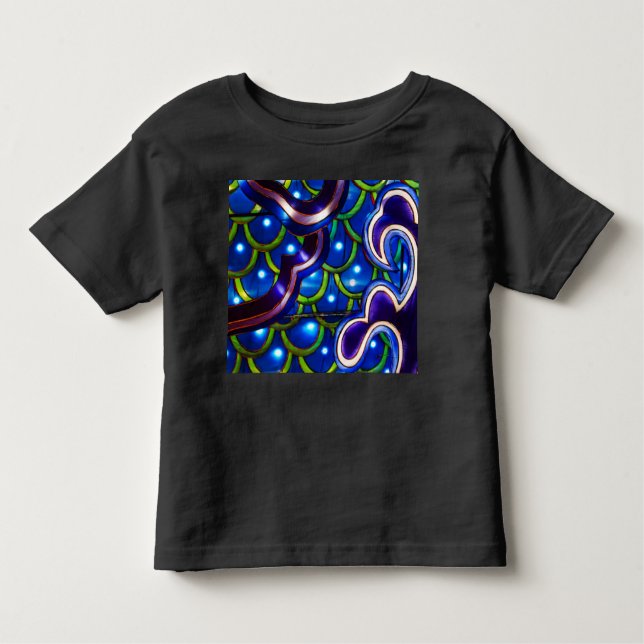 Camiseta Infantil Escalas Azuis Brilhantes (Frente)