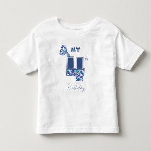 Camiseta Infantil Escamas de Sereia Coloridas para Meninas de 4 Anos