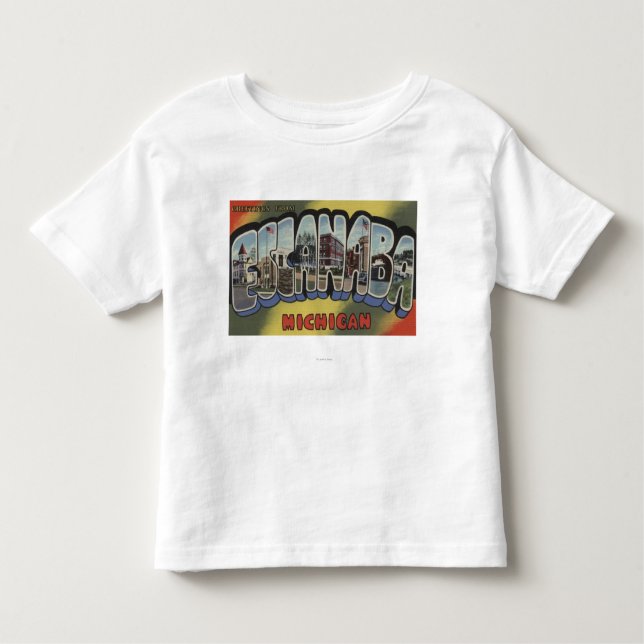 Camiseta Infantil Escanaba, Michigan - grandes cenas da letra (Frente)