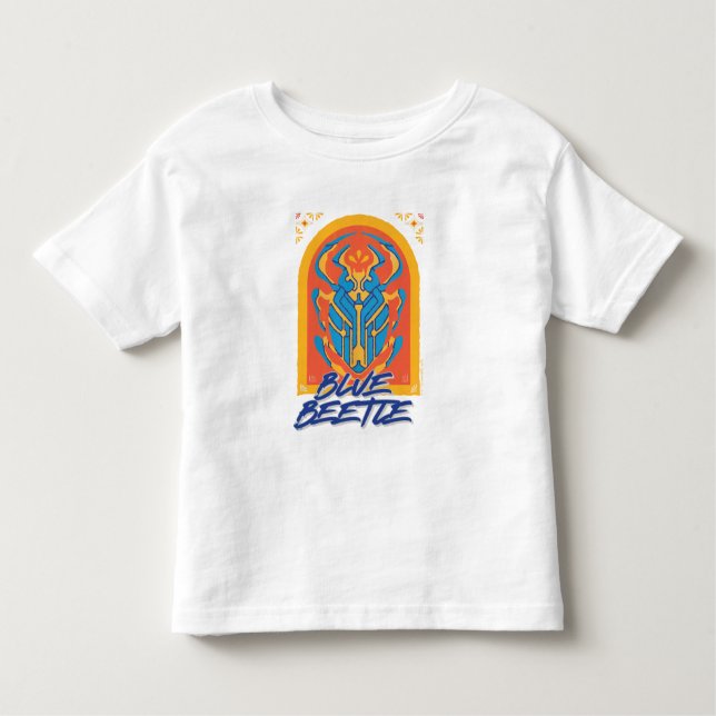 Camiseta Infantil Escaravelho Azul Talavera Gráfico (Frente)