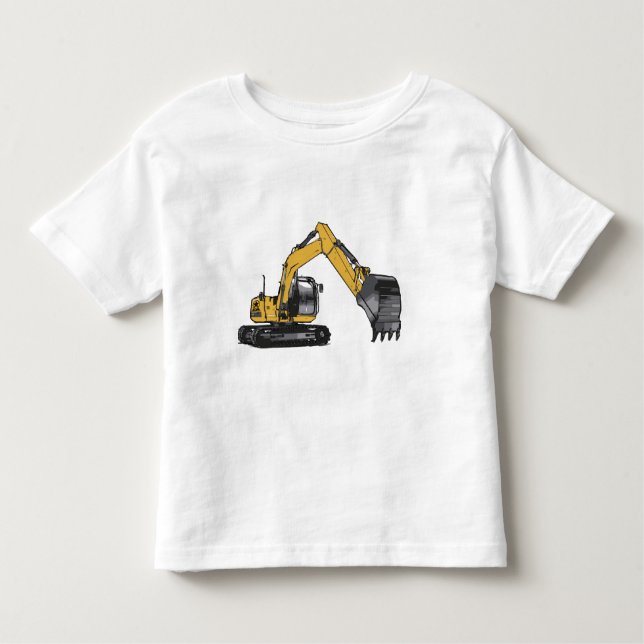 Camiseta Infantil Escavador Amarelo Grande (Frente)