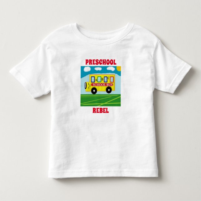 Camiseta Infantil Escola Pré-Escolar Rebelde Bonita Diversão (Frente)