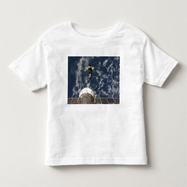Camiseta Infantil Espaçador Endeavor e nave Soyuz (Frente)