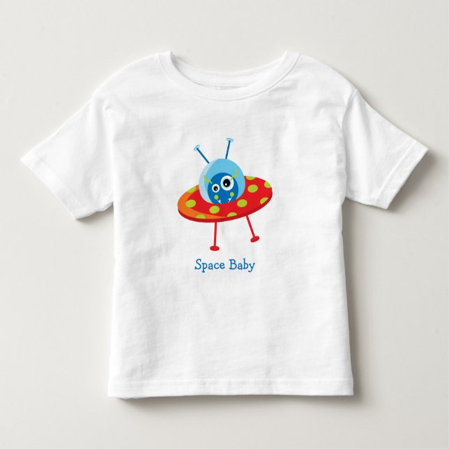 Camiseta Infantil Espaçamento Personalizado da Alienígena em Cute (Frente)