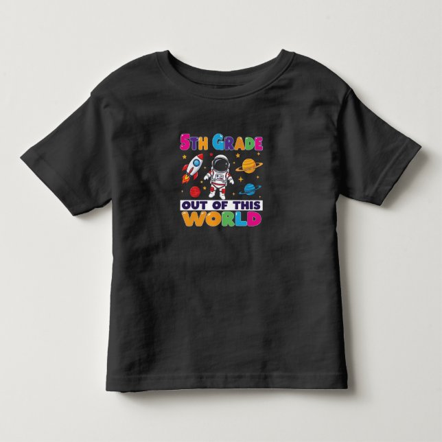 Camiseta Infantil Espaço de Astronauta para Professores do Nível 5 (Frente)